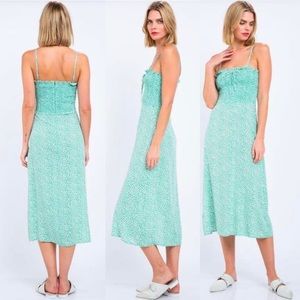 Skylar + Madison Jessica Mint Green Print Midi Dress